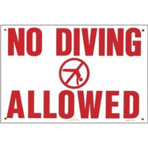 R231200 Sign No Diving Allowed - SAFETY